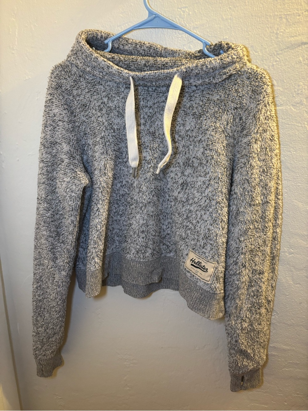 Hollister Heather Gray Plush Pullover Hoodie